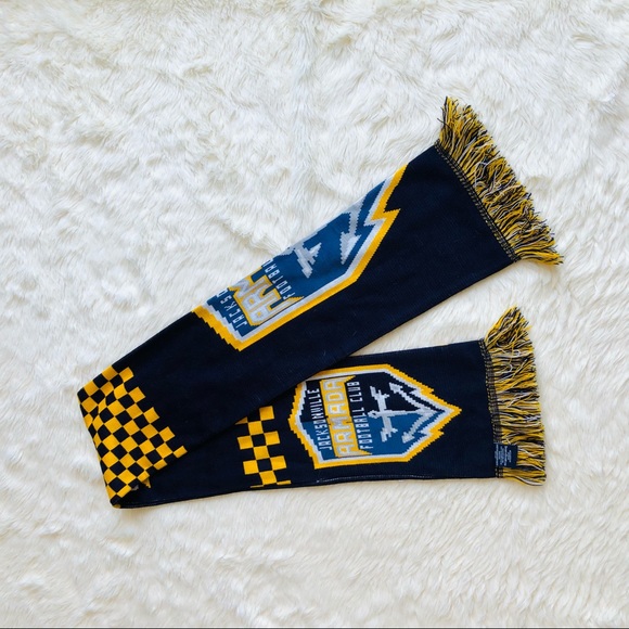 Jacksonville Armada Football Club Soccer Crest Blue and Gold Scarf - Picture 5 of 6